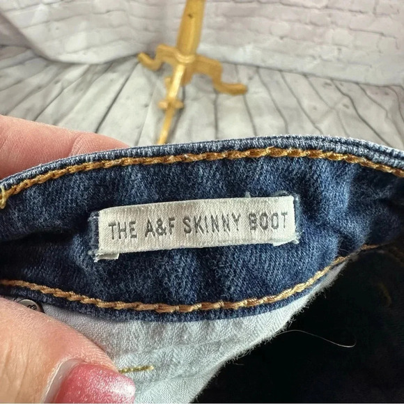 abercrombie & fitch skinny boot distressed jeans size 2 regular 26/33 boho - Picture 5 of 10